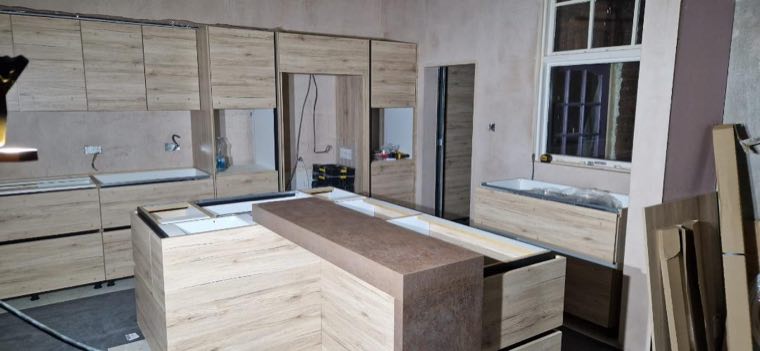 Kitchen install in progress