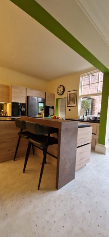 Kitchen island and tall units